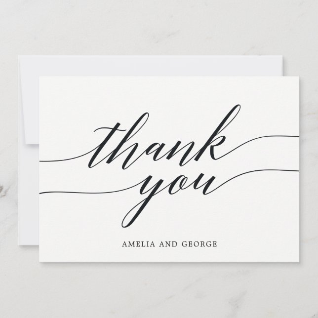 Modern Script Thank You Card (Front)