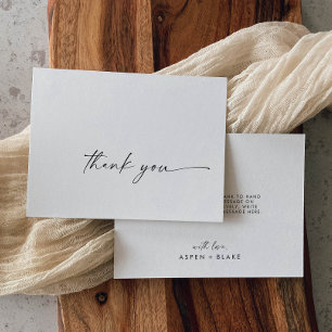 Modern Script Thank You Card