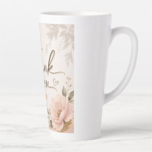 Modern Script Thank You Pink Hearts Two-Tone Coffe Latte Mug