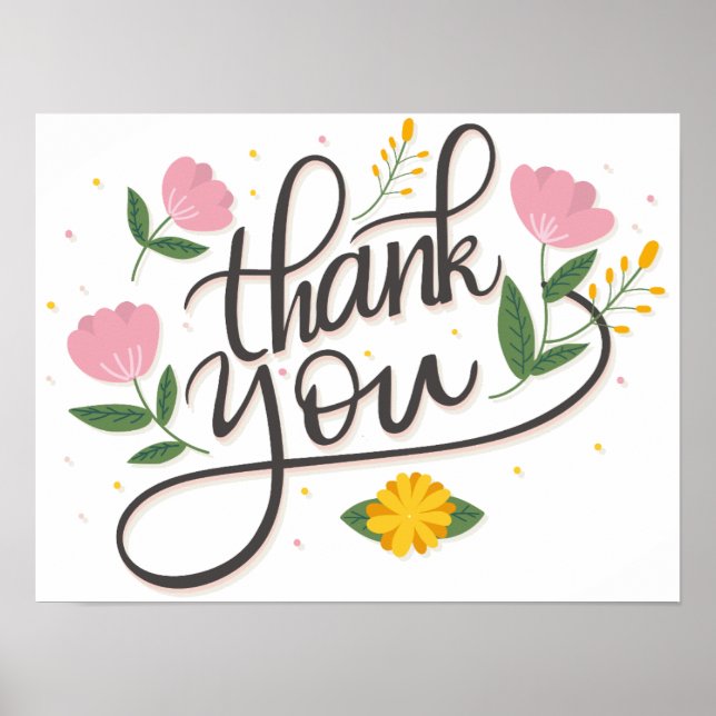 Modern Script thank you poster (Front)