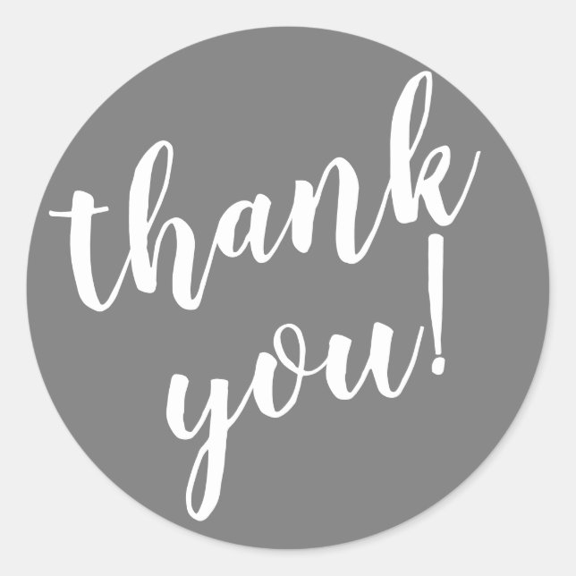 Modern Script Thank You Simple Classic Round Sticker (Front)