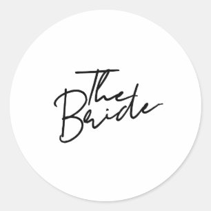 Modern script the bride T-Shirt Classic Round Sticker