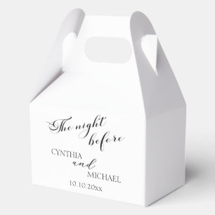 Modern Script 'the Night Before' Wedding Favour Box
