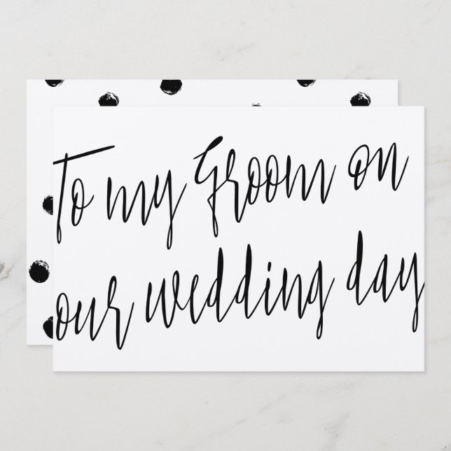 Modern Script To my groom on our wedding day Invitation (Front/Back)