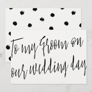 Modern Script To my groom on our wedding day Invitation