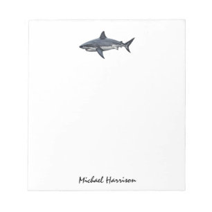Modern Script Trendy vintage Shark Personalised  Notepad