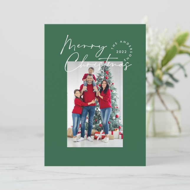Modern script typography 1 photo Christmas Holiday (Standing Front)