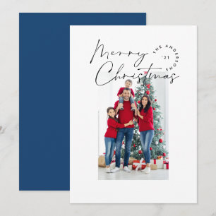Modern script typography 1 photo Christmas Holiday Card