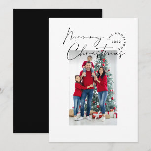 Modern script typography 1 photo Christmas Holiday Card