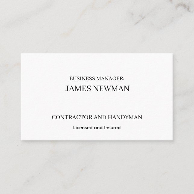 Modern Script Typography Business Card (Front)