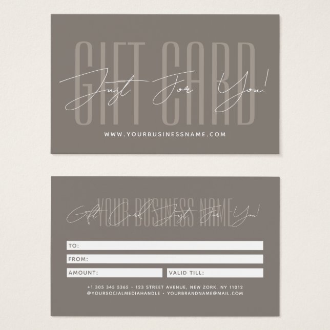 Modern script typography business gift card  (Front & Back)