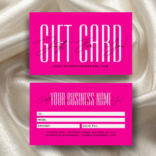 Modern script typography business gift card
