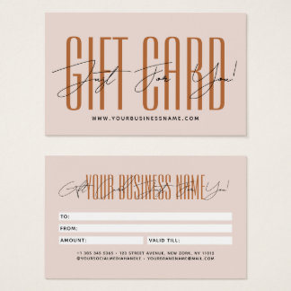 Modern script typography business gift card
