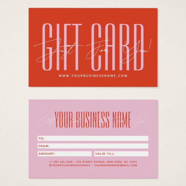 Modern script typography business gift card  (Front & Back)