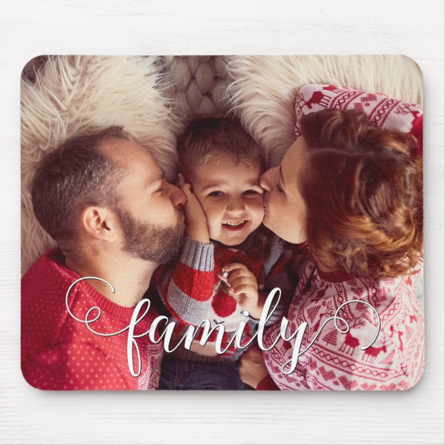 Modern Script Typography Family Photo Mouse Pad (Front)