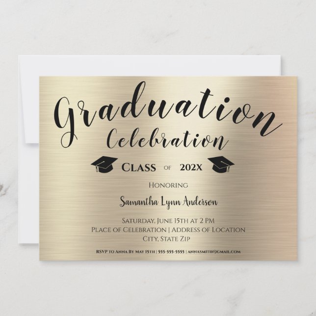 Modern Script Typography Graduation Class Of 2022 Invitation (Front)