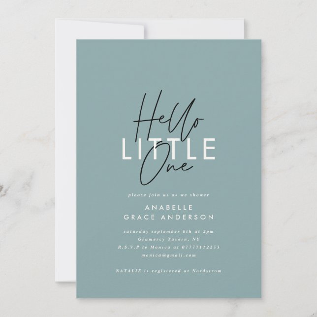 Modern script typography hello little one (Front)