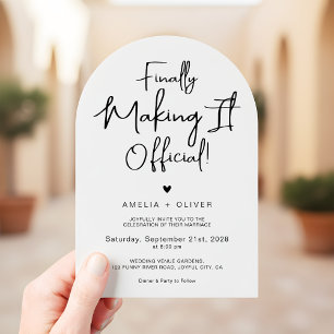 Modern Script Typography Joyful Arch Wedding Invitation