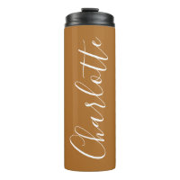 Modern Script Typography Name Personalized Brown