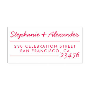 Modern Script Typography Names & Return Address Self-inking Stamp