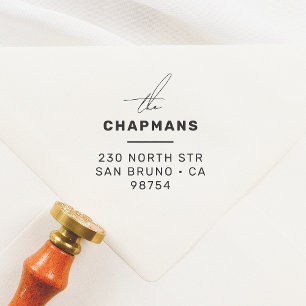 Modern Script & Typography Personalised Address Self-inking Stamp