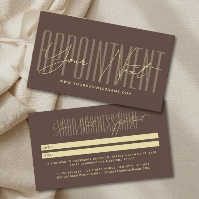 Modern script typography professional reminder appointment card (Creator Uploaded)