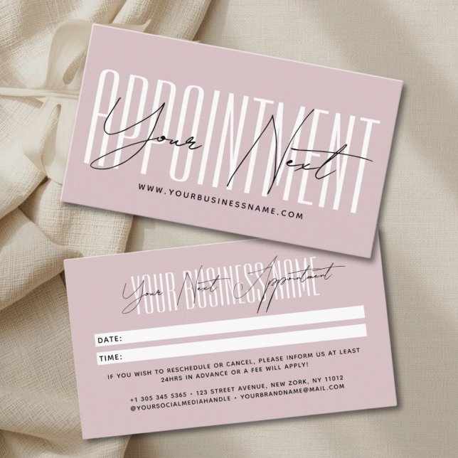 Modern script typography professional reminder appointment card (Creator Uploaded)