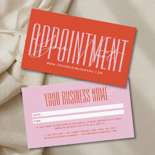 Modern script typography professional reminder appointment card