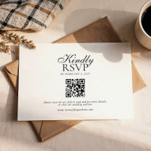 Modern Script Typography Qr Code Wedding