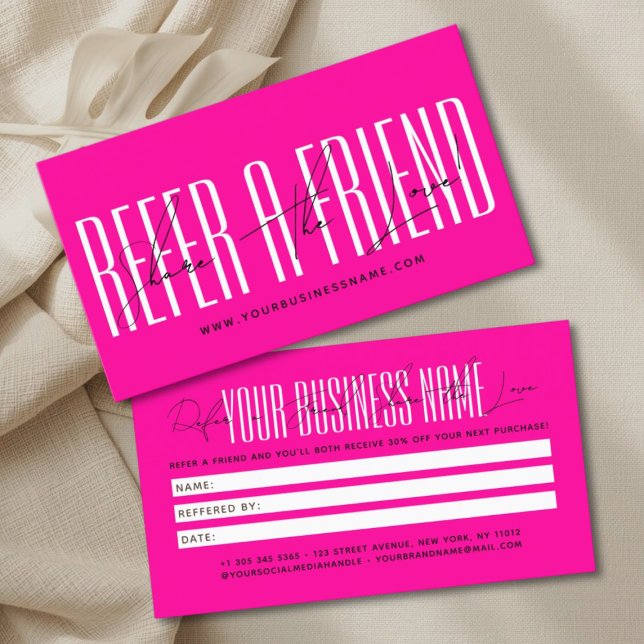 Modern script typography share the love referral card (Creator Uploaded)