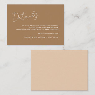 Modern Script Typography Terracotta Wedding Detail Enclosure Card