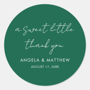 Modern Script Typography Wedding Thank You Classic Round Sticker