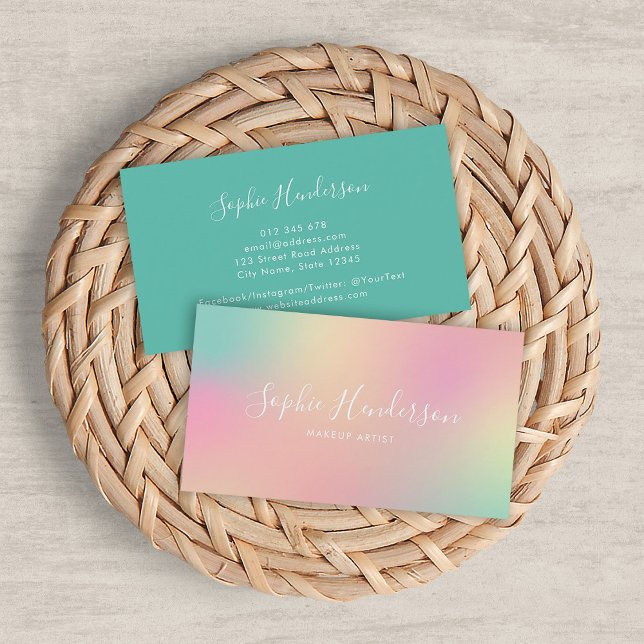Modern Script Unicorn Gradient Mix 2 Business Card (Creator Uploaded)