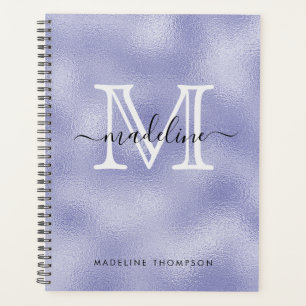 Modern Script Very Peri Purple Foil Monogram Planner