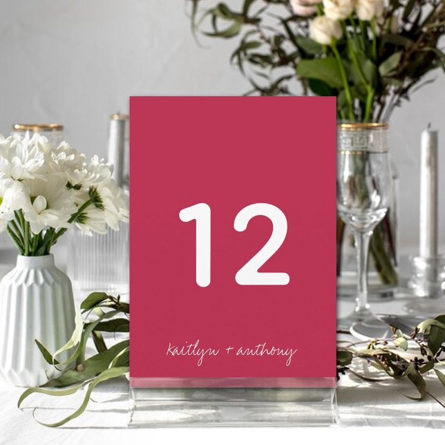 Modern Script Viva Magenta Minimalistic Wedding Invitation (Creator Uploaded)