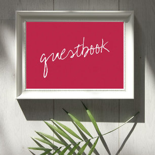 Modern Script Viva Magenta Minimalistic Wedding Poster