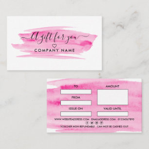 Modern Script Watercolor Brushstroke Gift Cards