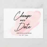modern script watercolor wash change the date