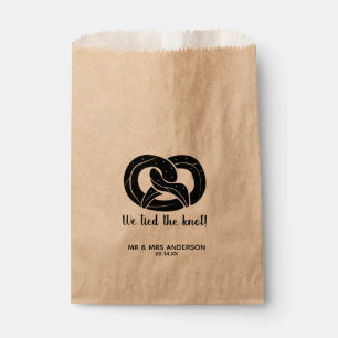 Modern Script We Tied the Knot Pretzel Wedding Favour Bag
