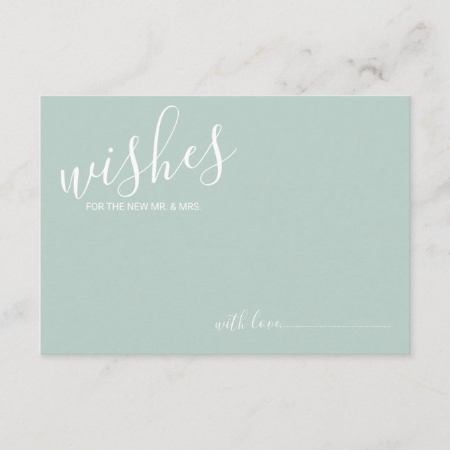 Modern Script Wedding Advice and Wishes Card (Front)