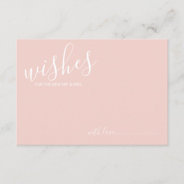 Modern Script Wedding Advice and Wishes Card (Front)