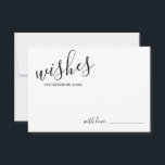 Modern Script Wedding Advice and Wishes Card<br><div class="desc">Add a personal touch to your wedding with a modern script wedding advice and wishes card. This advice card features title in black modern calligraphy font style and details in black modern sans serif font style on white background. Perfect for wedding, baby shower, birthday party, bridal shower, bachelorette party and...</div>