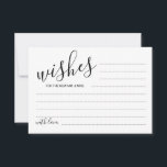 Modern Script Wedding Advice and Wishes Card<br><div class="desc">Add a personal touch to your wedding with a modern script wedding advice and wishes card. This advice card features title in black modern calligraphy font style and details in black modern sans serif font style on white background. Perfect for wedding, baby shower, birthday party, bridal shower, bachelorette party and...</div>