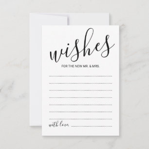 Modern Script Wedding Advice and Wishes Card