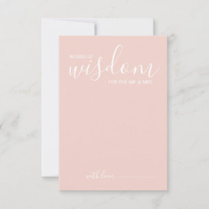 Modern Script Wedding Advice and Wishes Card