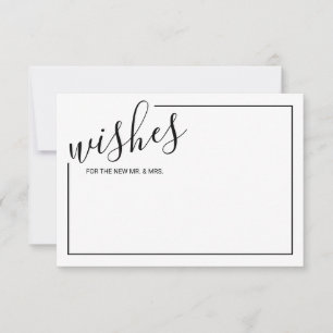 Modern Script Wedding Advice and Wishes Card