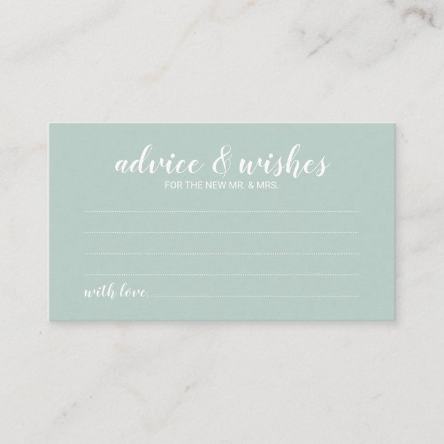 Modern Script Wedding Advice and Wishes Card (Front)