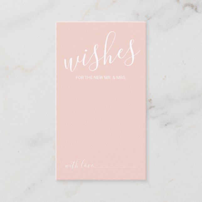 Modern Script Wedding Advice and Wishes Card (Front)