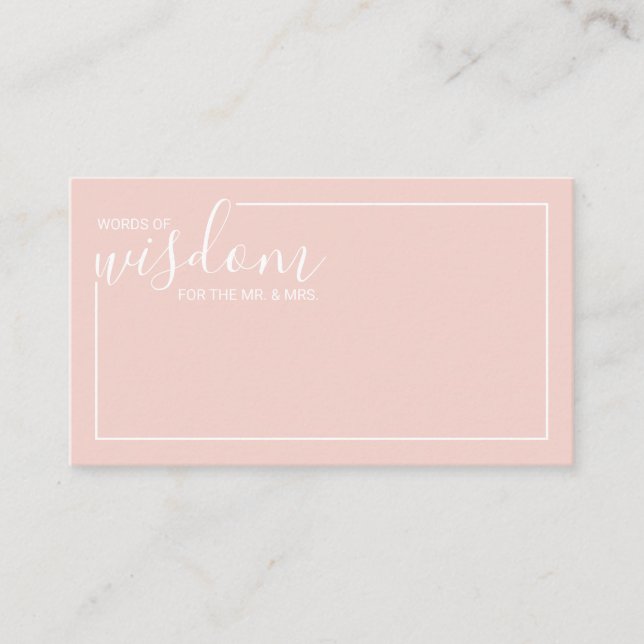 Modern Script Wedding Advice and Wishes Card (Front)