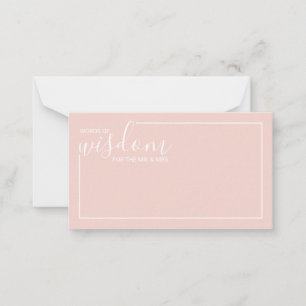 Modern Script Wedding Advice and Wishes Card